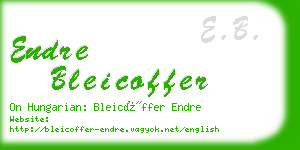 endre bleicoffer business card